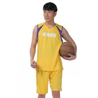 Gambar Erke basket kebugaran pelatihan pakaian basket pakaian (Kuning Emas)