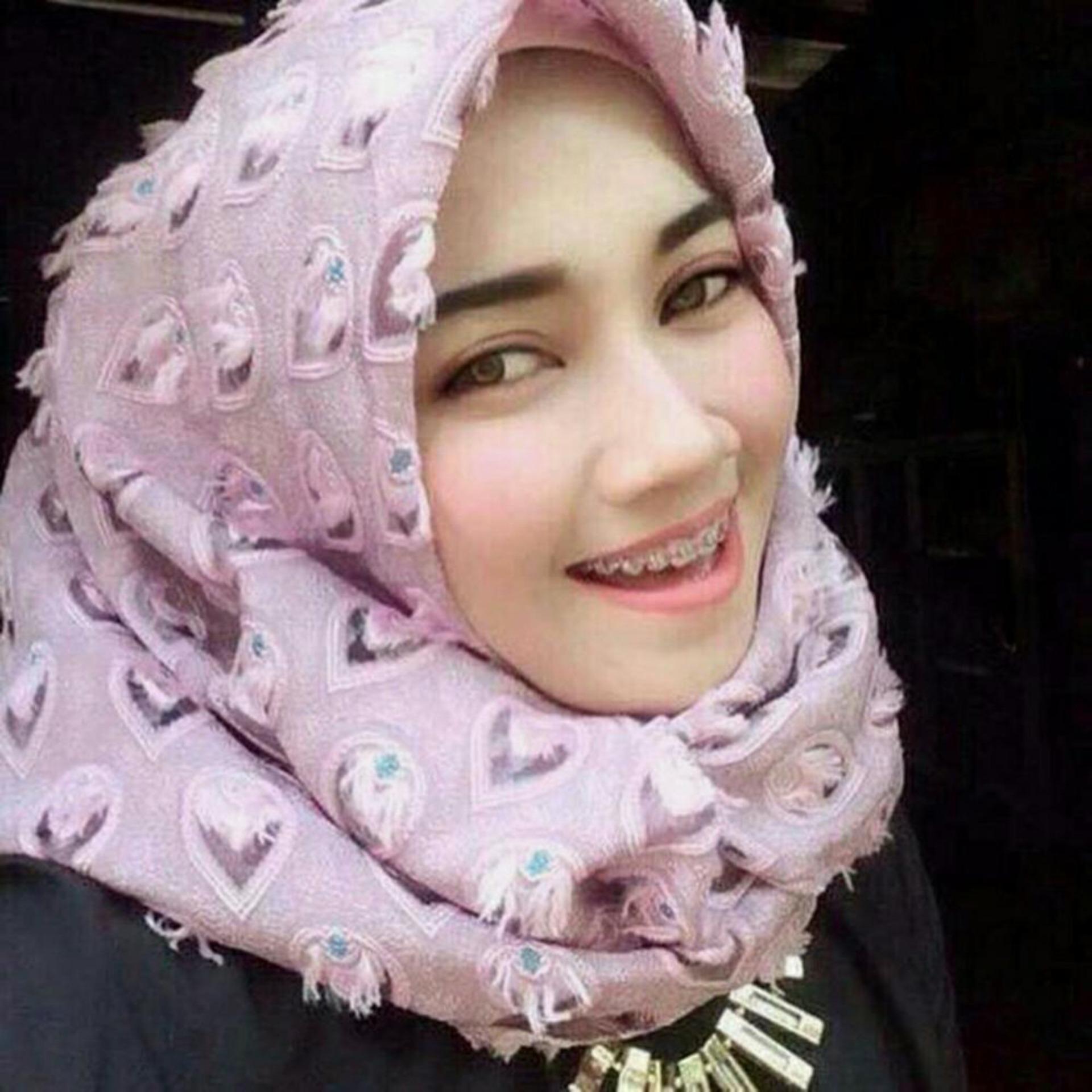 Ezpata Kerudung Jilbab Hijab Bawal Bulu hati Segi Empat Linen