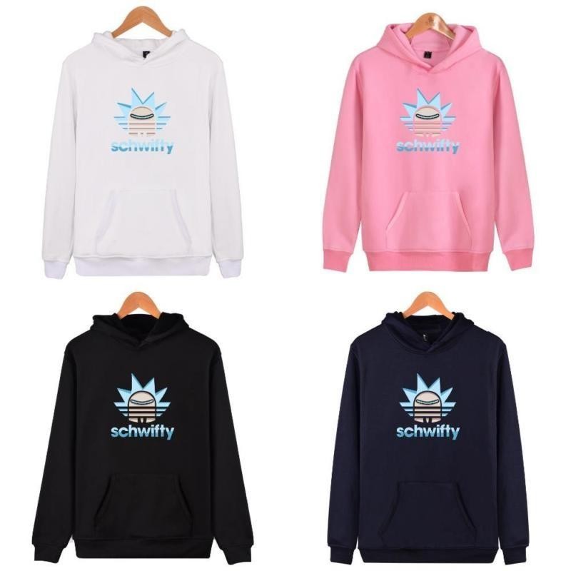Fantastis Bunga Schwifty Dicetak Terbaru Fashion Unisex Pullover Hoodie Jaket Lapisan Sweatshirts Berkualitas Tinggi Kartun Rick dan Morty 5 Warna-Putih-Int: XL-Intl