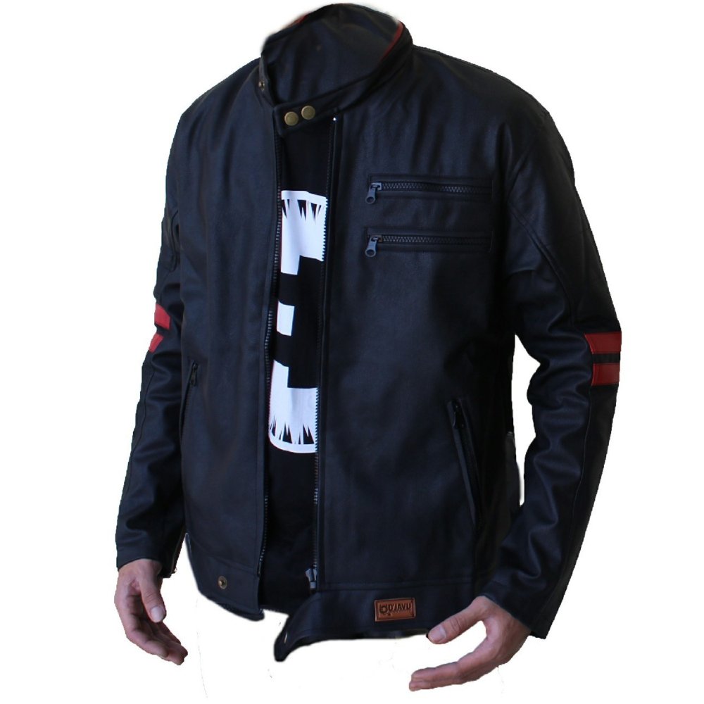 Fashion Jaket Kulit Sintetis WF - Hitam