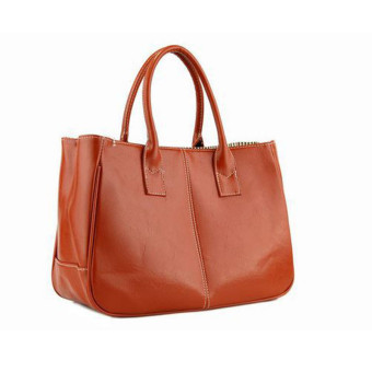 Fashion wanita Korea elegan tas kulit wanita tas jinjing coklat
