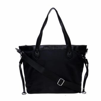 Fashionity Women Nylon Waterproof Tote Bag DM 2062 Black - Tas Wanita Desember 2018 - 4 Fashionity Women Nylon Waterproof Tote Bag DM 2062 Black - Tas Wanita - 4