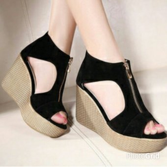 femine sepatu sandal wedges wanita me71 hitam lazada femine sepatu sandal wedges wanita me71 hitam lazada