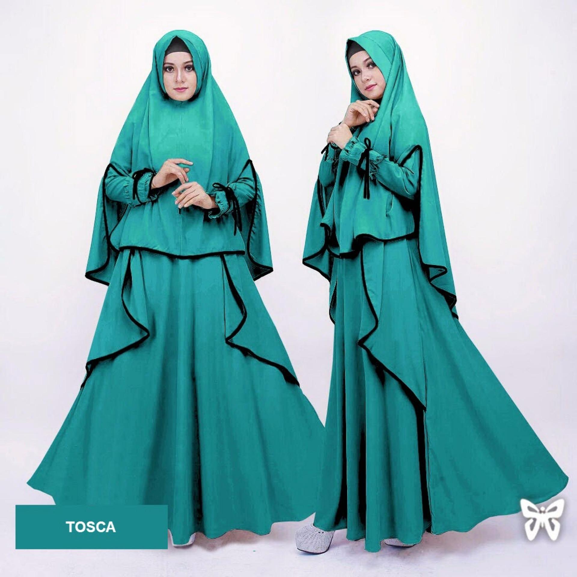 Sr Collection Gamis Muslim Wanita 2 In 1 Set Adelnafasyah Syari Flavia Store Gamis Syari Set 2 in 1 FS0561 MAROON Baju Muslim Wanita Syar
