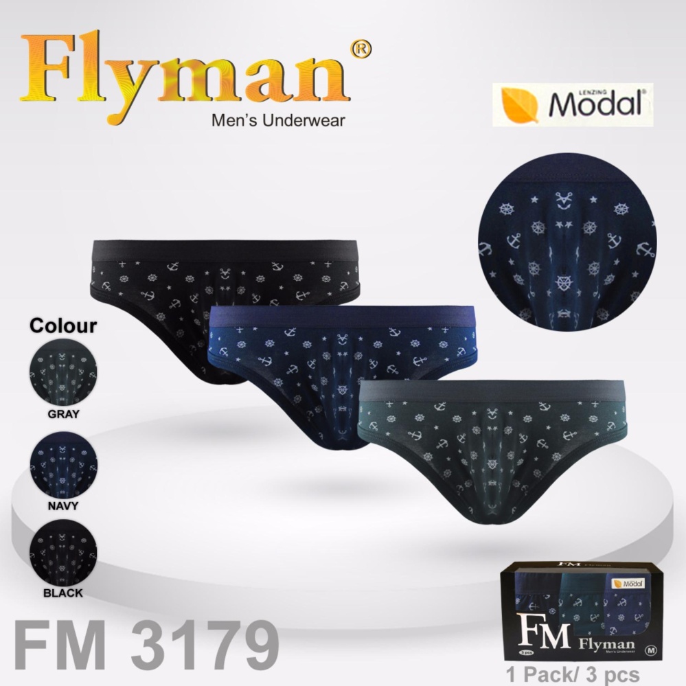 Flyman Celana Dalam Pria Dewasa (1 Pack 3 Pcs) FM 3179