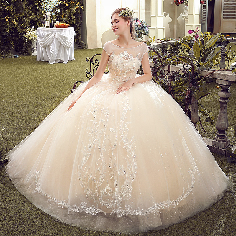 Gadis Mori Gaun Pengantin Gaun Mempelai Wanita Baru Putri Tutu Rok (Champagne Model)