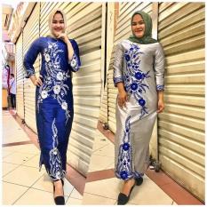 Gamis Abaya Mama Lambe Biru Dan Silver Original Brand Pelangi Jaya