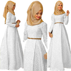 Gamis pesta - Maxi Jaquard Pashmina Uk L - Putih