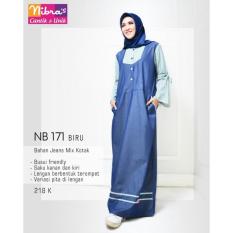 Gamis Syari Nibras NB 171 Biru Merah