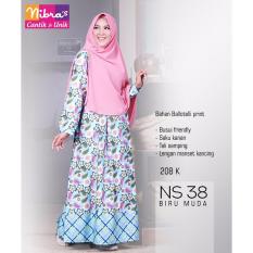 Gamis Syari Nibras NS 38 Biru Muda Kuning