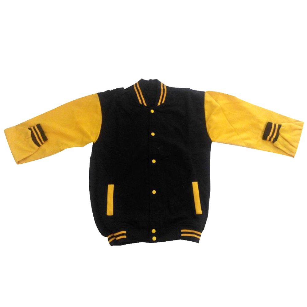 GIGATH Jaket Varsity / Baseball Pria Lengan Putih- Hijau Fuji