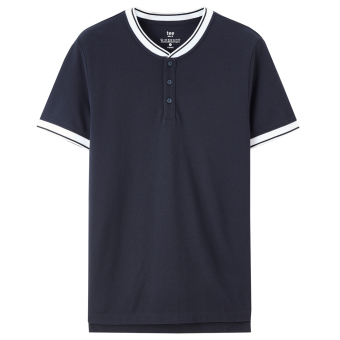 Gambar Giordano bergaris bisbol penuh kasih kemeja t shirt (66 bendera angkatan laut biru)