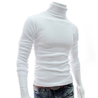 Gambar Gracefulvara Pria leher kura kura kapas termal kaus turtlenecksweater peregangan pelayan baju   Putih