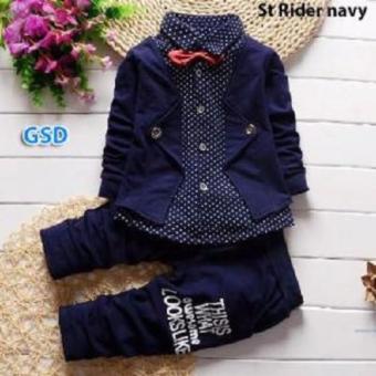 Gambar GSD Baju Setelan Anak Laki laki  Celana dan Baju anak Cowok Rider Navy