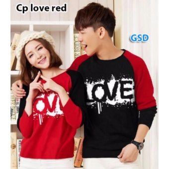 Gambar GSD   Couple Kaos Panjang New Merah