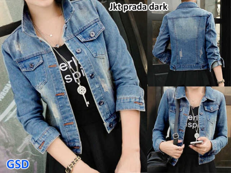 GSD- Jaket Denim Wanita   Pradark Light Blue