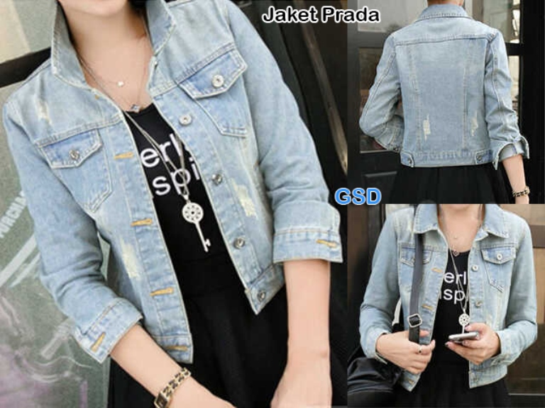GSD- Jaket Denim Wanita   Pradark Light Blue