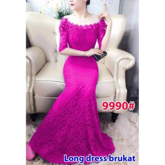 Gambar GSD Long Dress Brukat Party 9990 Pink