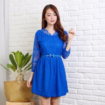 Gambar GSD   Mini Dress Santai   Blue