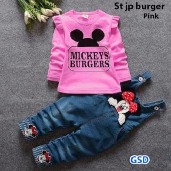 Gambar GSD Setelan Jumpsuit Anak Cewe St Jp Burger Pink