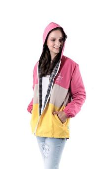Gambar Gshop FRN 1222 jaket Outdoor 2in1 wanita   Micro + textile   simple dan elegan (Pink)