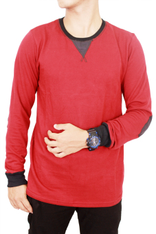 Gambar Gudang Fashion   Casual Outfit Long Sleeve Male Tshirts   Merah