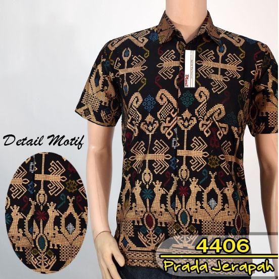 Wishop Baju  Kemeja  Batik Pria Modern Lengan Panjang 