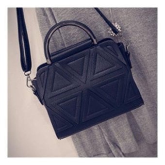 Vicria Tas Branded Wanita Korean High Quality Bag Style TRIANGLE BLACK .