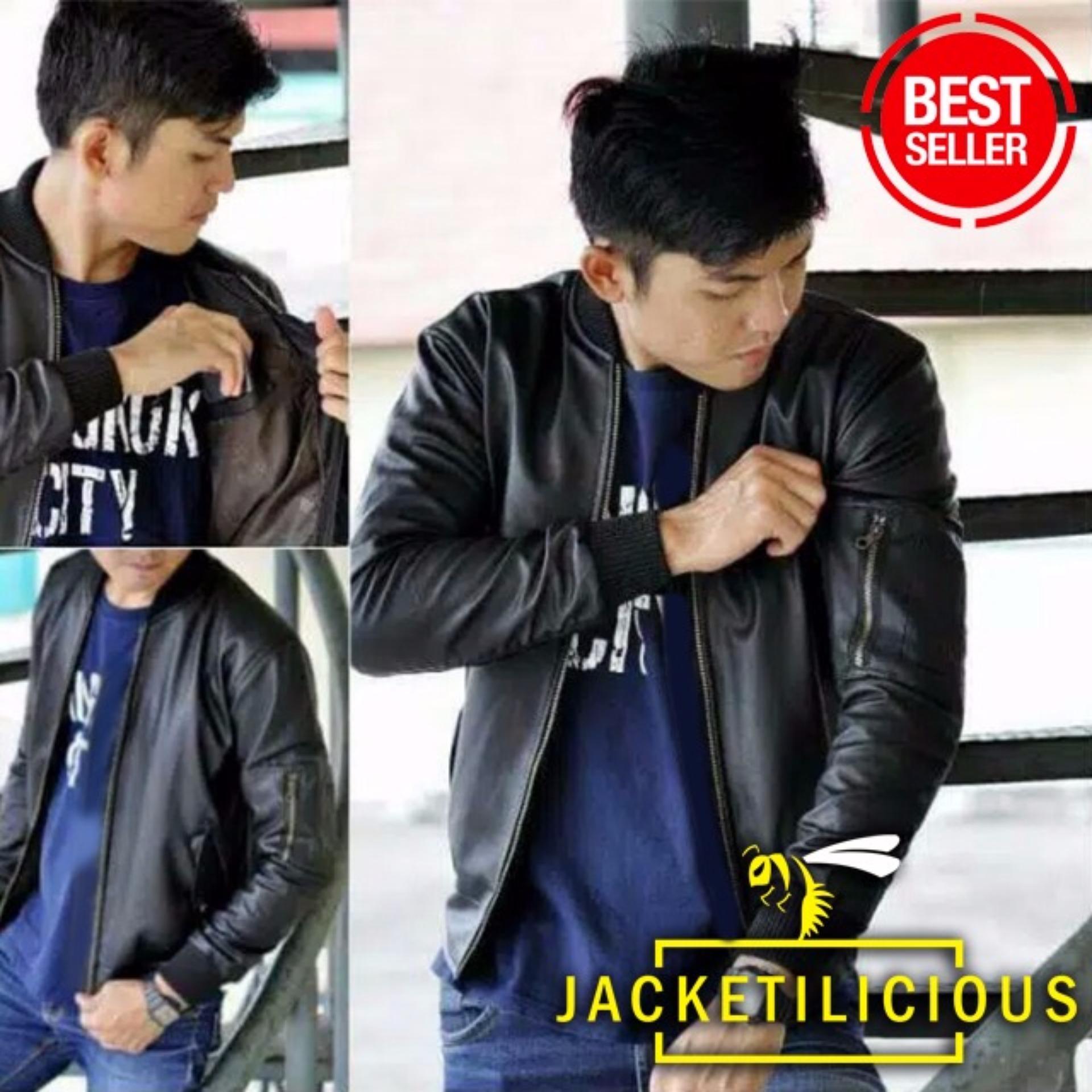 Jaket Bomber Semi Kulit