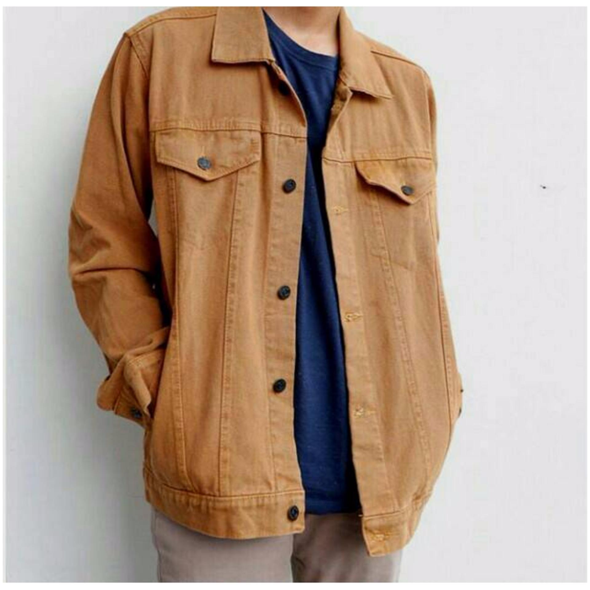 Jaket Denim Pria Coklat
