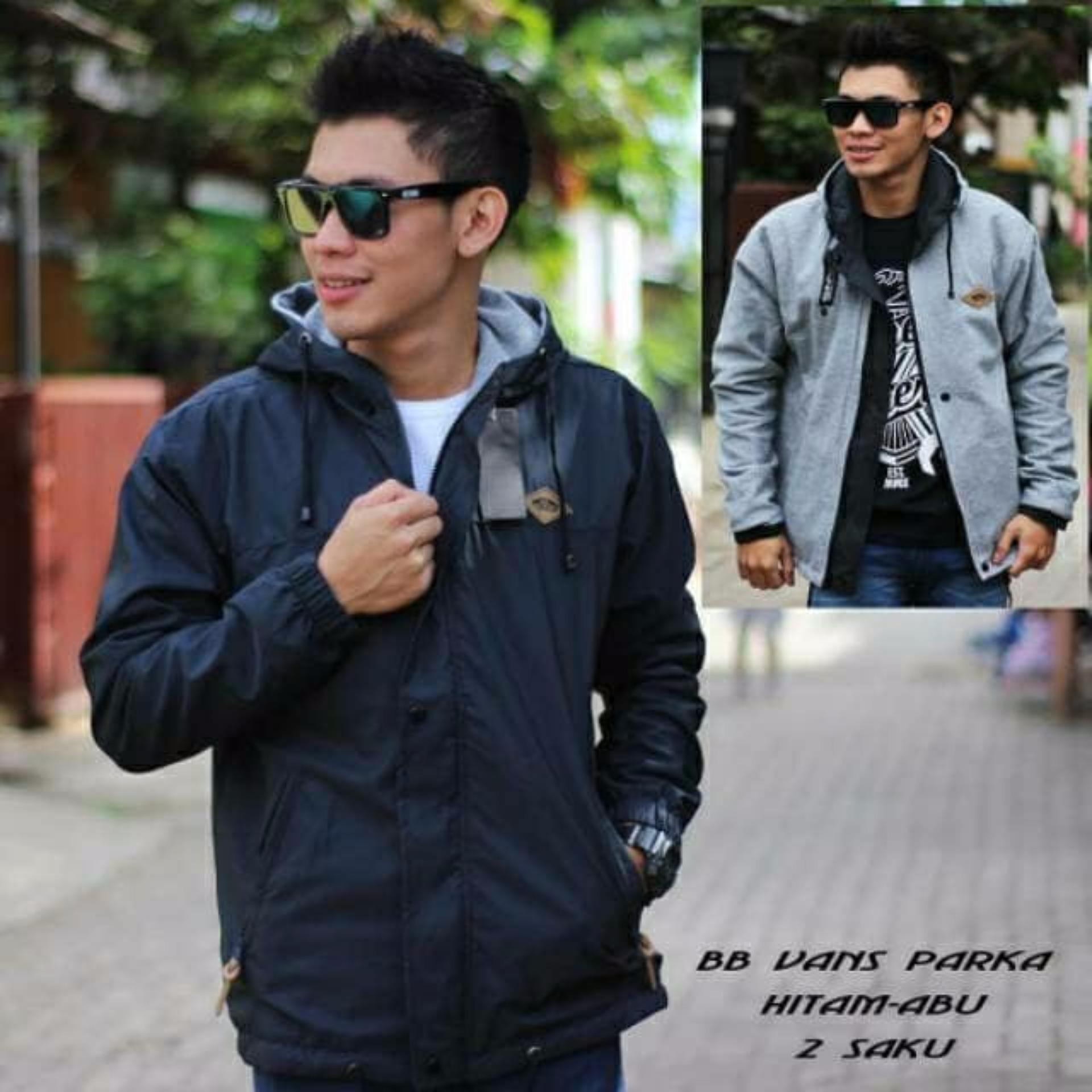 Jaket Parka Pria Bolak Balik Murah Simpel  ( MAROON )