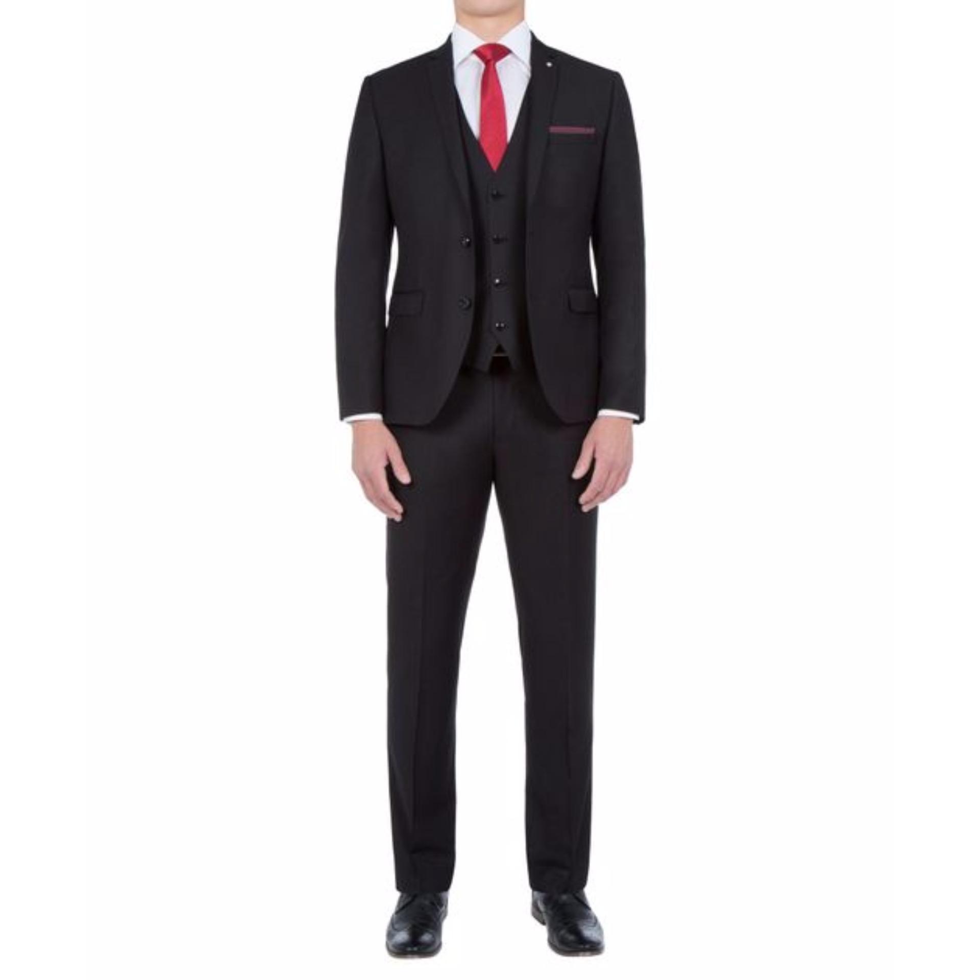 Jas Blazer - Setelan Jas,Rompi dan Celana Exclusive - Black