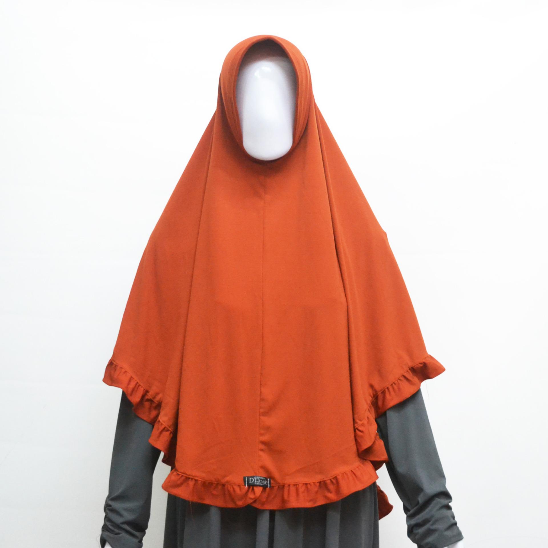 Jilbab Instan Bergo Rosie - Orange Bata Jilbab Instan Bergo Rosie - Orange Bata