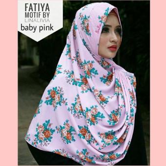 Gambar jilbab instan FATIYA motif by Linalivia (warna baby Pink)   hijabkerudung pashmina pasmina bergo khimar