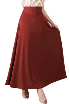 Gambar JO   NIC A Line Maxi Skirt Rok Hijab   fit to XL   Cokelat