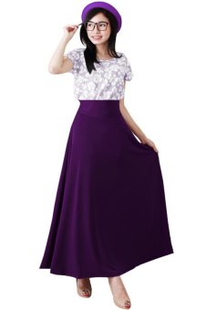 Gambar JO   NIC A Line Maxi Skirt Rok Hijab   fit to XL   Ungu