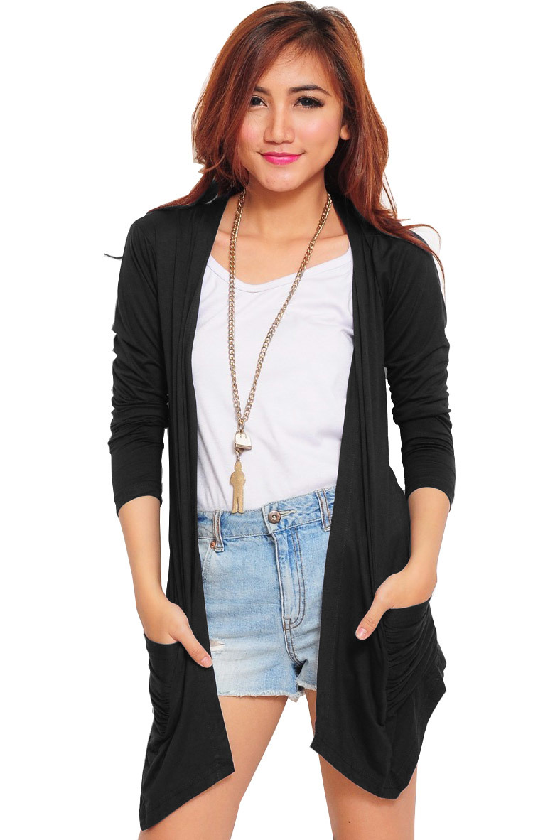 JO & NIC Comfy Pocket Cardigan FKY074 - Hitam