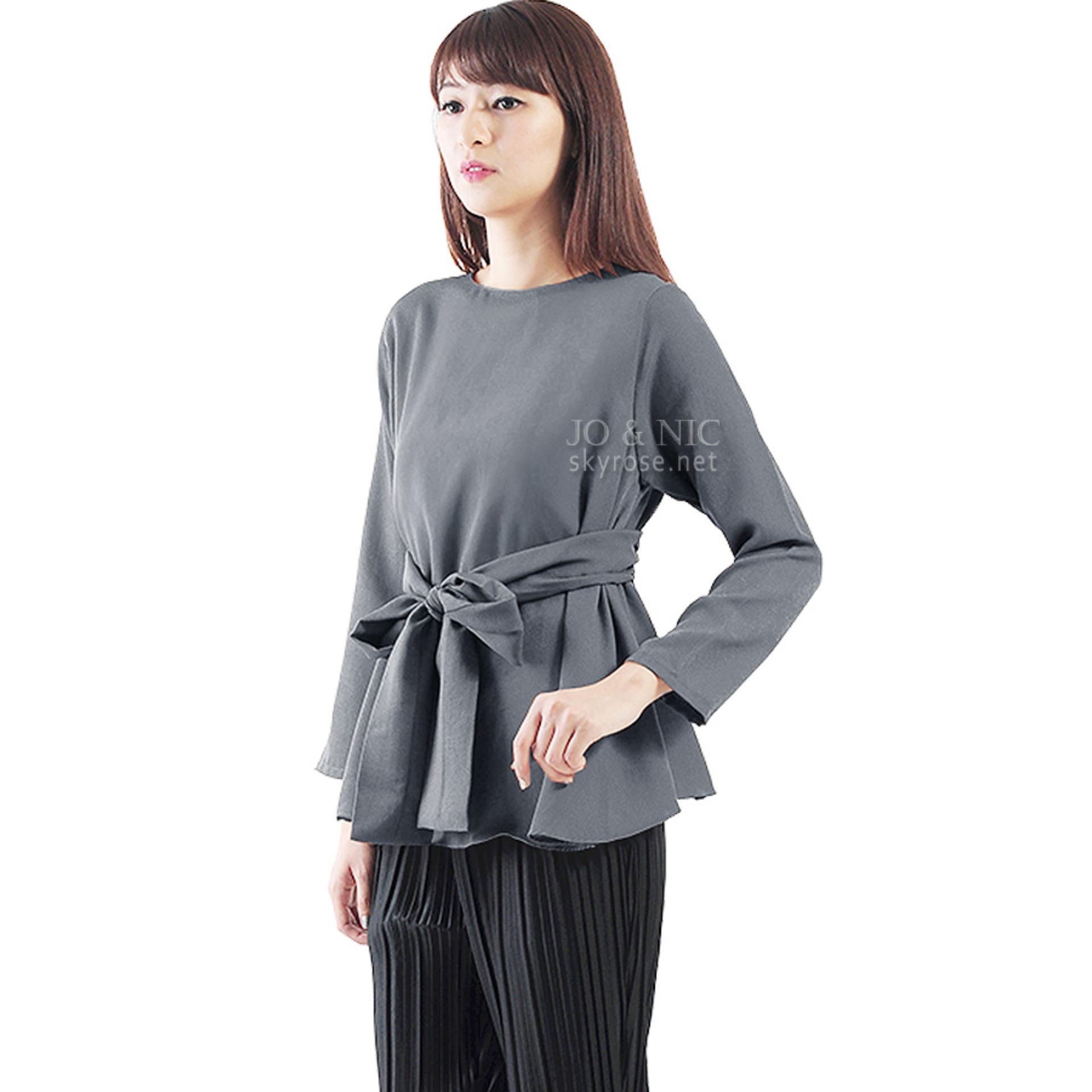 Jo Nic Marina Ribbon Longsleeve Top Allsize Atasan jo nic marina ribbon longsleeve top allsize atasan