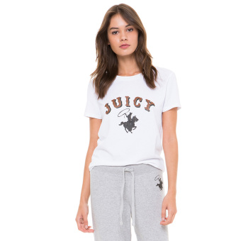 Gambar Juicy Couture Nyaman Surat Pola Lengan Pendek T shirt (Putih 1001)