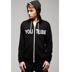 Just Cloth Jaket Hoodie Zipper Youtube J-013 - Hitam