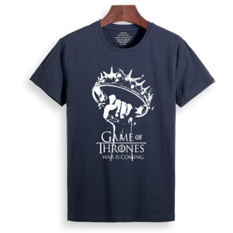 Gambar Kapas bambu musim panas hak permainan t shirt (Biru tua Game of Thrones)