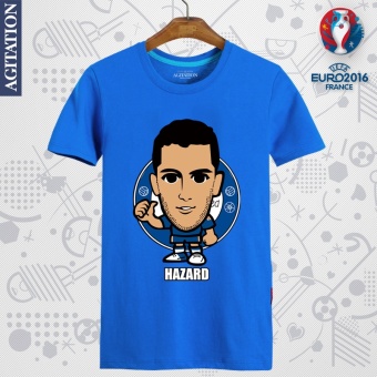 Gambar Kartun musim panas dicetak t shirt memperingati penggemar (Azar Biru 2)