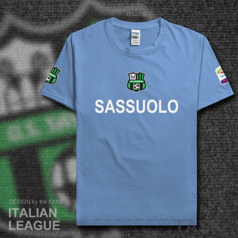 Gambar Kasual kapas lengan pendek Serie A pelatihan t shirt jersey (Lengan pendek Carolina biru)