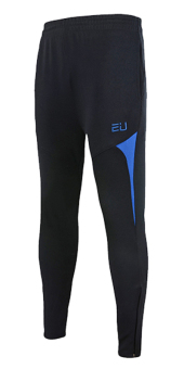 Gambar Kebugaran Kasual Trek Dan Lapangan Untuk Menutup Joging Celana Panjang Celana Pelatihan Sepak Bola (Hitam dengan warna biru) (Hitam dengan warna biru)