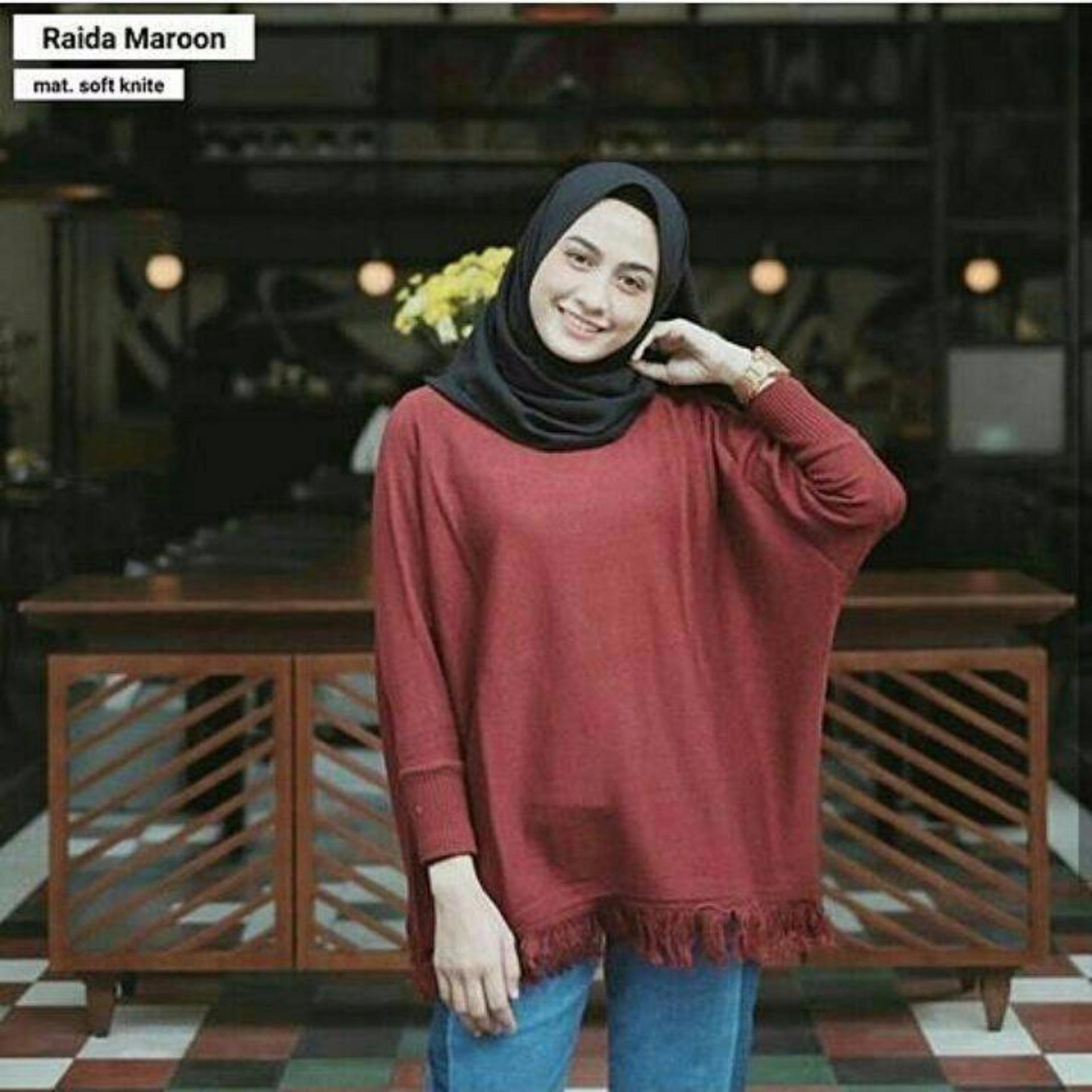 KEI'S sweater rajut RAIDA MAROON