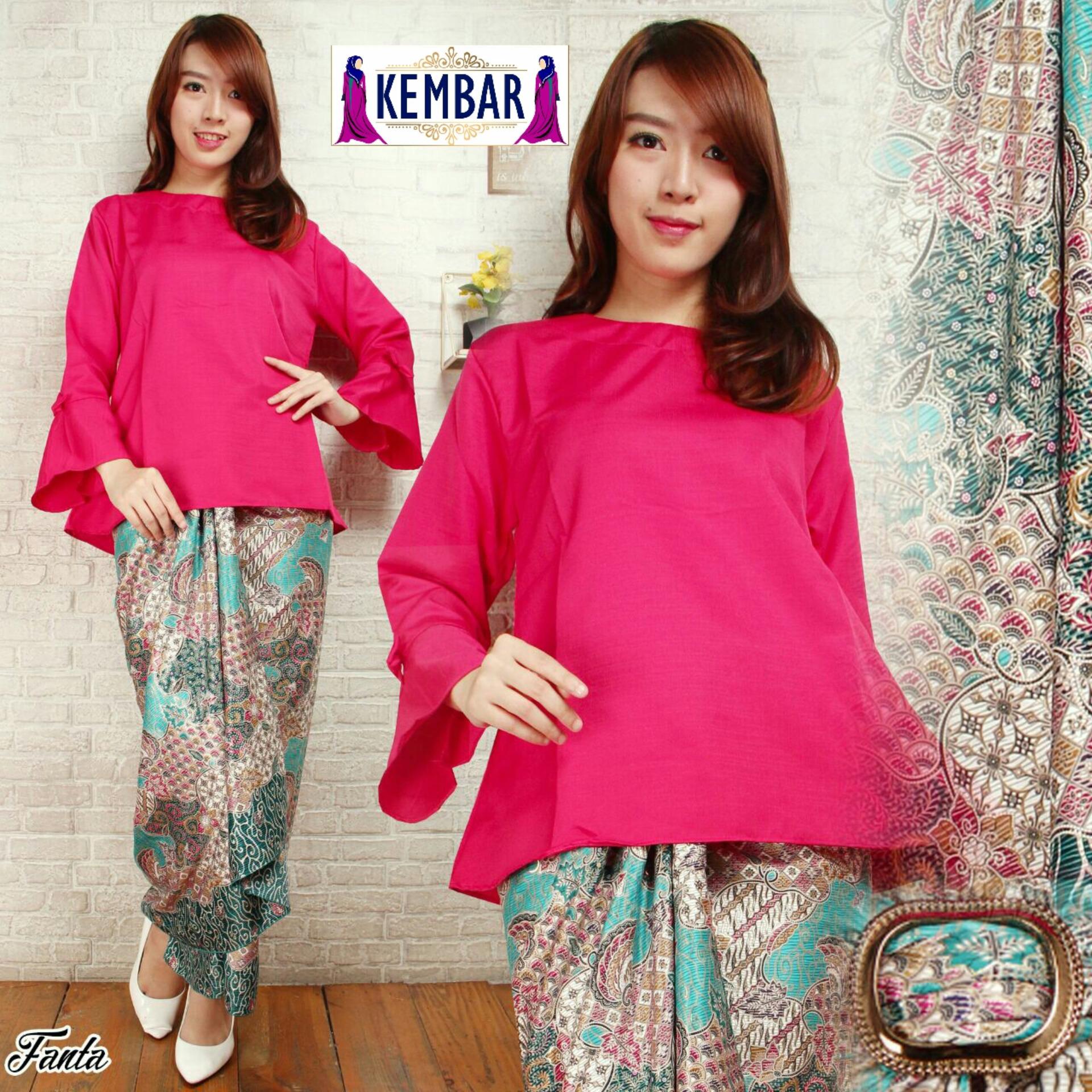 Kembar Stelan Rok Lilit Panjang + Blouse Atasan Wanita Warna PinkDusty ...