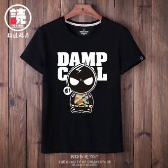 Gambar Korea Fashion Style Kapas Musim Panas Anak Laki laki T shirt (Hitam petir Blackie dan putih) (Hitam petir Blackie dan putih)