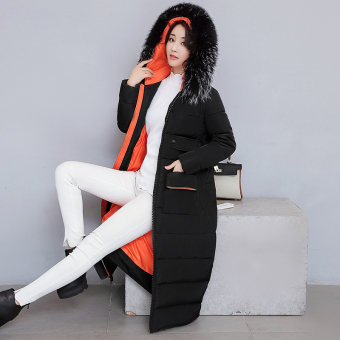 Harga Terendah Korea Fashion Style perempuan musim dingin baru Nagymaros kerah jas mantel (Hitam)