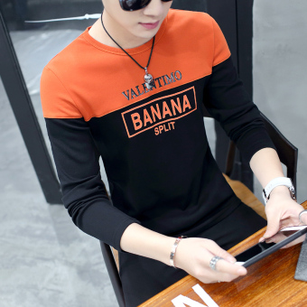 Gambar Korea Fashion Style Tambah Beludru Laki laki Remaja Bottoming Kemeja Hangat Lebih Tebal Lengan Panjang T shirt (2058 hitam)