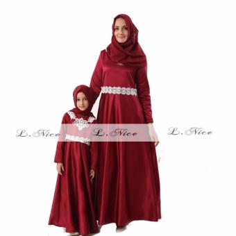 Gambar L Nice Gamis Kaftan Dress Hijab Anak Red 7 12Tahun